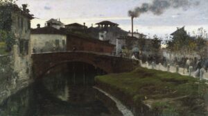 Angelo Dall’Oca Bianca, Prima luce, 1887, olio su tela, 98x176 cm, inv. 107