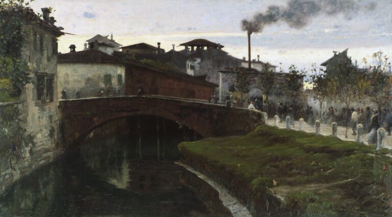 Angelo Dall’Oca Bianca, Prima luce, 1887, olio su tela, 98x176 cm, inv. 107