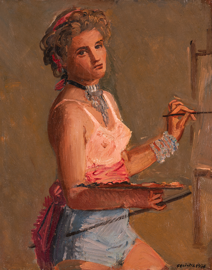 Felicita Frai, Auotritratto, olio su tela, 48x40 cm, inv. 5119, Museo Revoltella – Galleria d’arte modera, Trieste (Foto Marino Ierman)