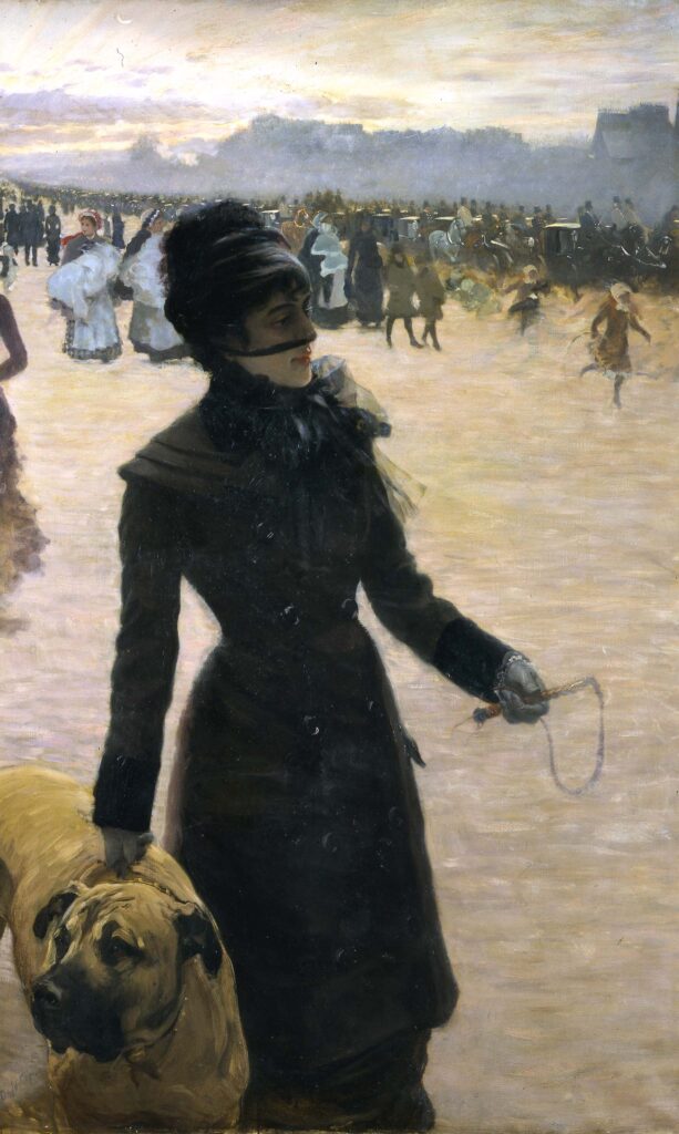 GIUSEPPE DE NITTIS - La signora del cane - Ritorno alle corse - 1878